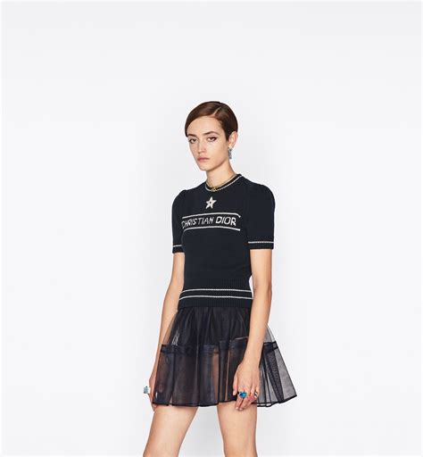 dior open back dress|Dior women's short sleeve sweaters.